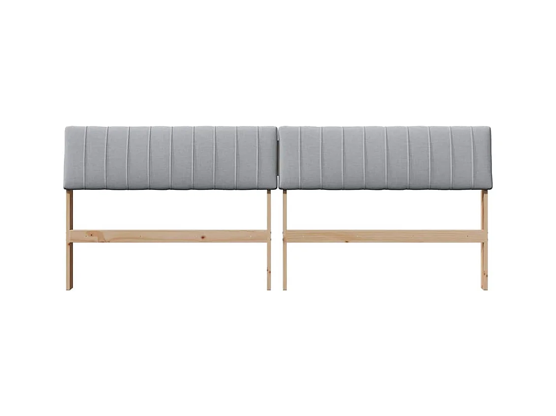 Cabecero tapizado Gris Claro 200 cm Madera de pino macizo