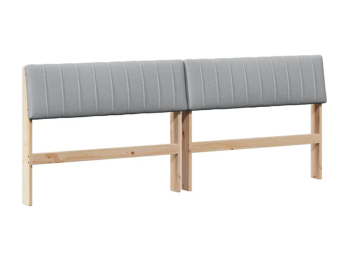 Cabecero tapizado Gris Claro 200 cm Madera de pino macizo