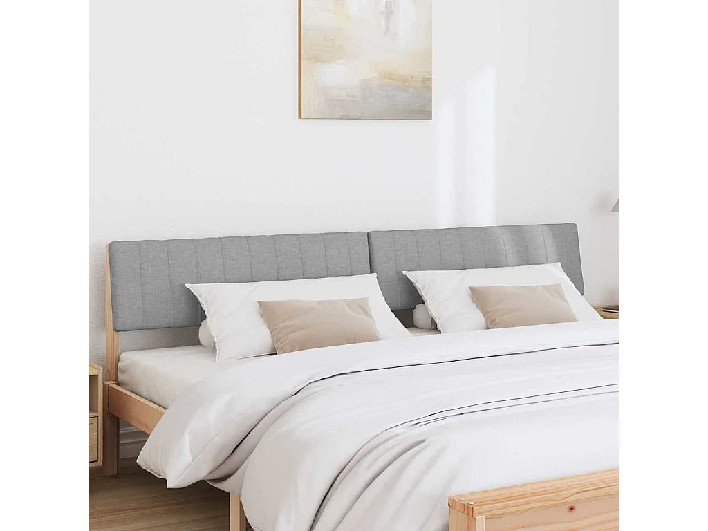 Cabecero tapizado Gris Claro 200 cm Madera de pino macizo