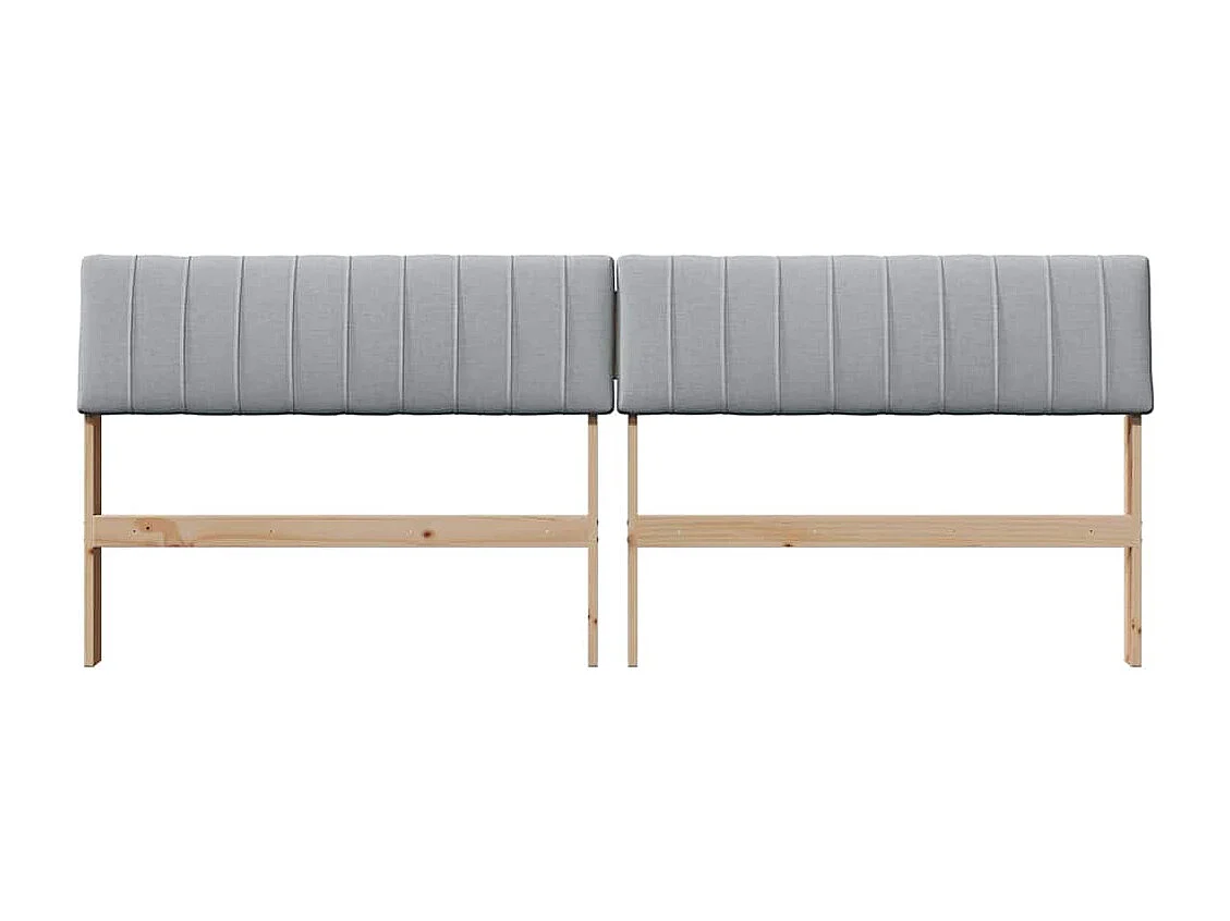 Cabecero tapizado Gris Claro 200 cm Madera de pino macizo