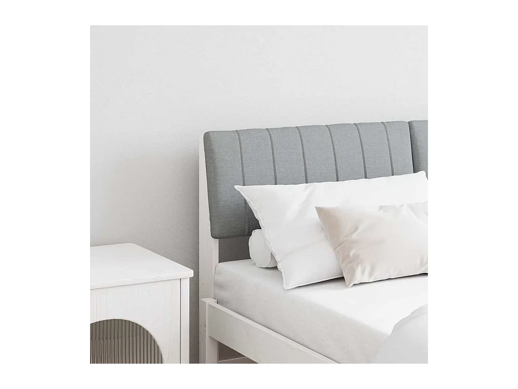 Tête de lit capitonnée Gris clair 135 cm Pin massif