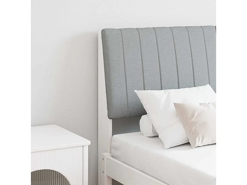Tête de lit capitonnée Gris clair 140 cm Pin massif
