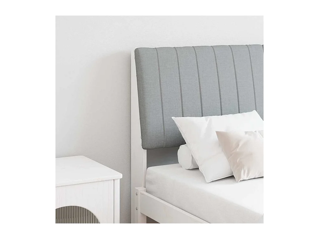 Tête de lit capitonnée Gris clair 140 cm Pin massif