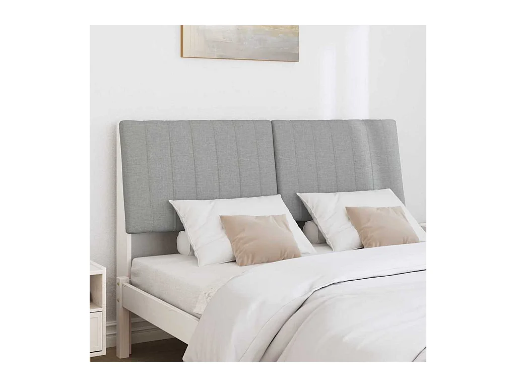 Tête de lit capitonnée Gris clair 140 cm Pin massif