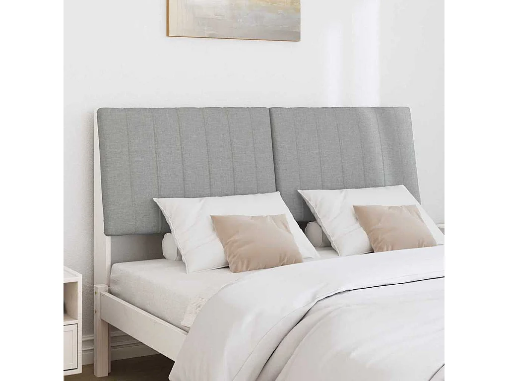 Cabeceira estofada Cinzento-claro 140 cm