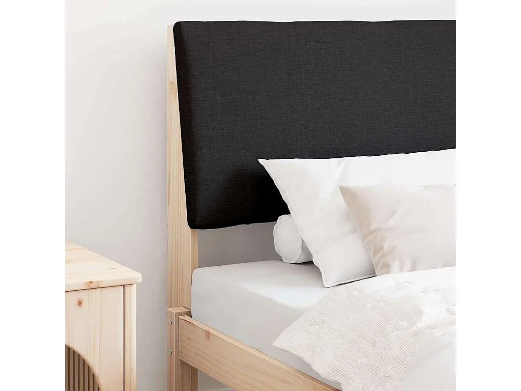 Tête de lit capitonnée Noir 100 cm Pin massif
