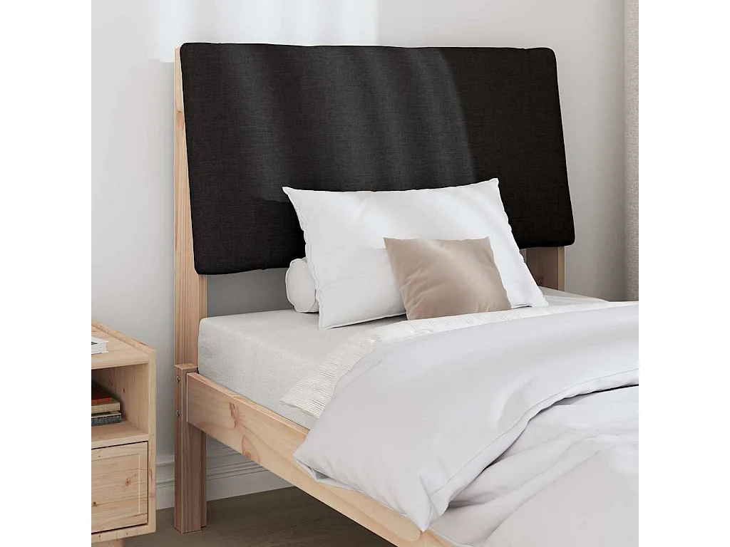 Tête de lit capitonnée Noir 100 cm Pin massif