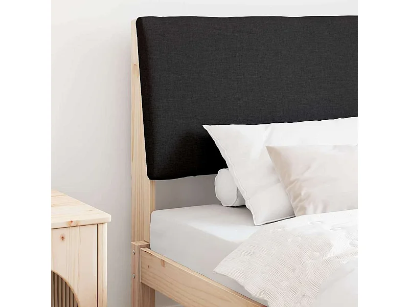 Tête de lit capitonnée Noir 100 cm Pin massif