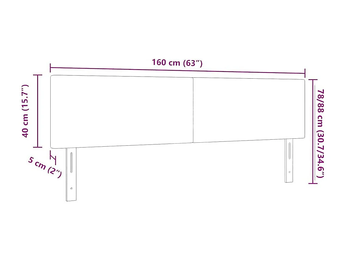 Tête de lit avec tête de lit Crème 160 cm Tissu côtelé