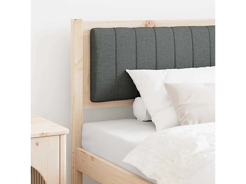 Tête de lit capitonnée Marron 90 cm Bois de pin massif et tissu