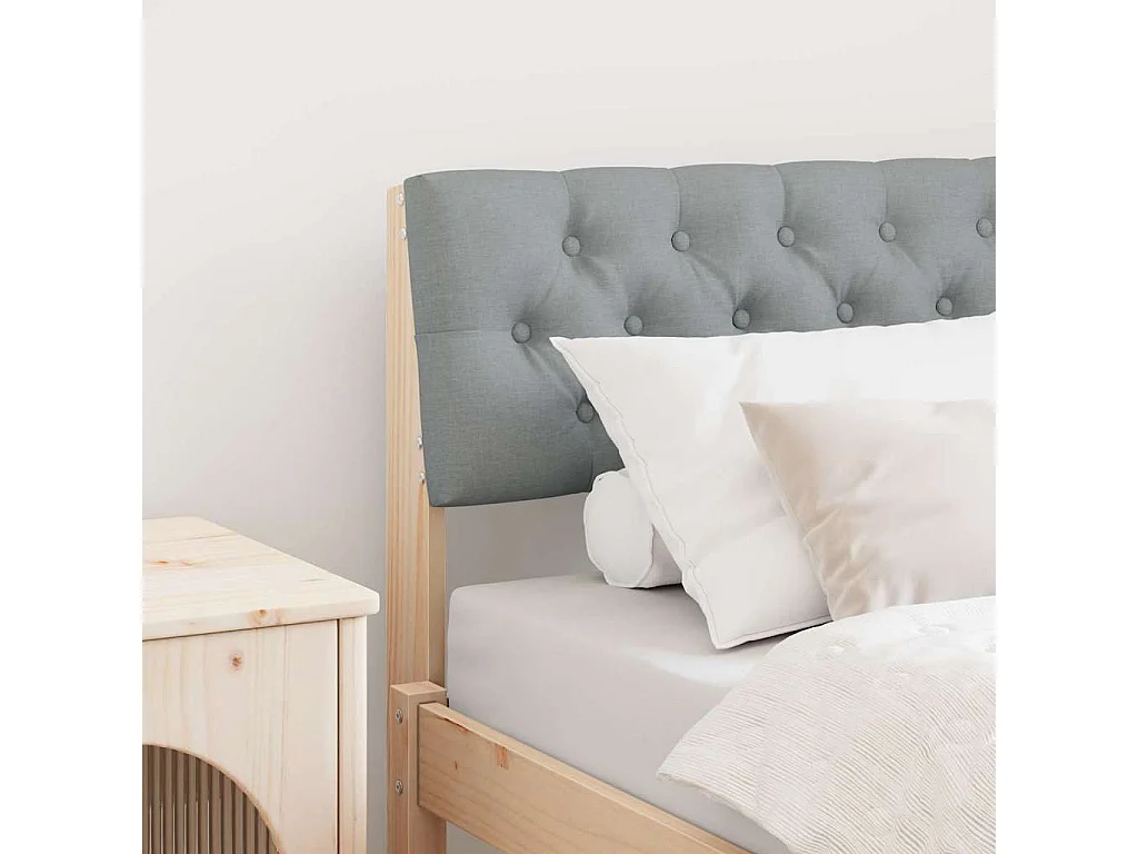 Cabeceira estofada Cinzento-claro 80 cm