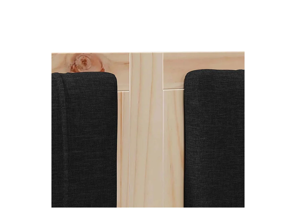 Cabecero tapizado Marrón 135 cm Madera de Pino Sólido y Tela