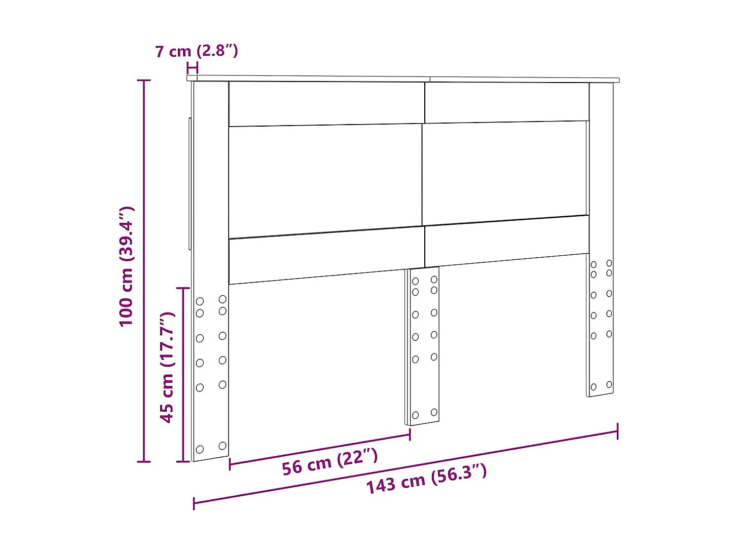 Tête de lit Gris béton 140 cm Bois d'ingénierie