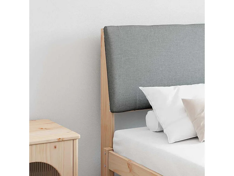 Tête de lit capitonnée Gris clair 180 cm Pin massif