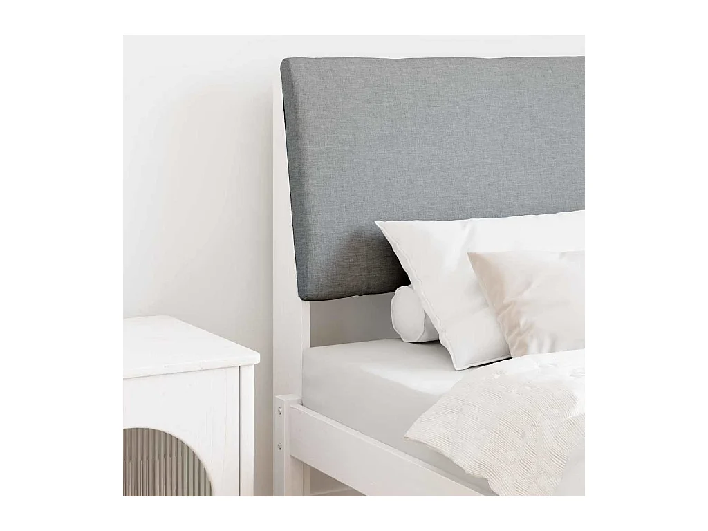 Tête de lit capitonnée Gris clair 75 cm Pin massif
