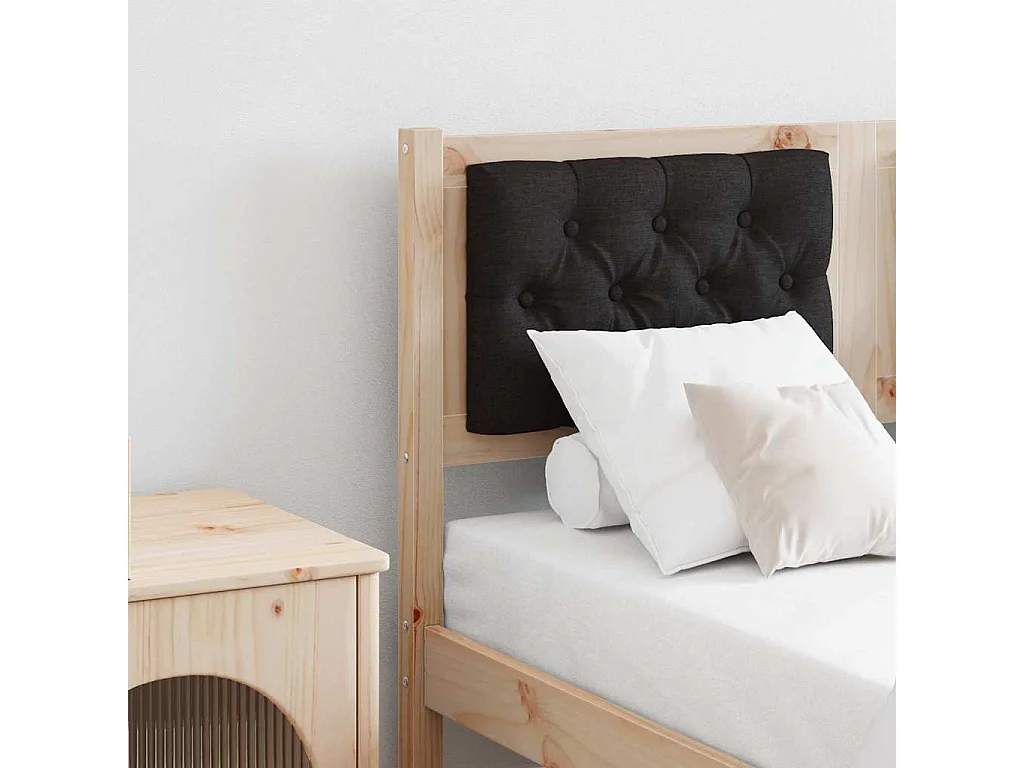 Cabecero Otro Marrón y negro 135 cm Madera maciza de pino
