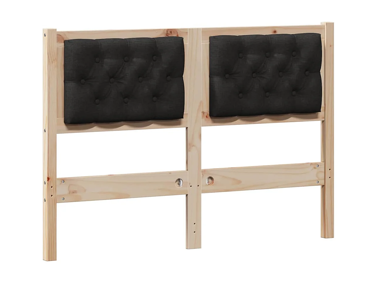 Cabecero Otro Marrón y negro 135 cm Madera maciza de pino