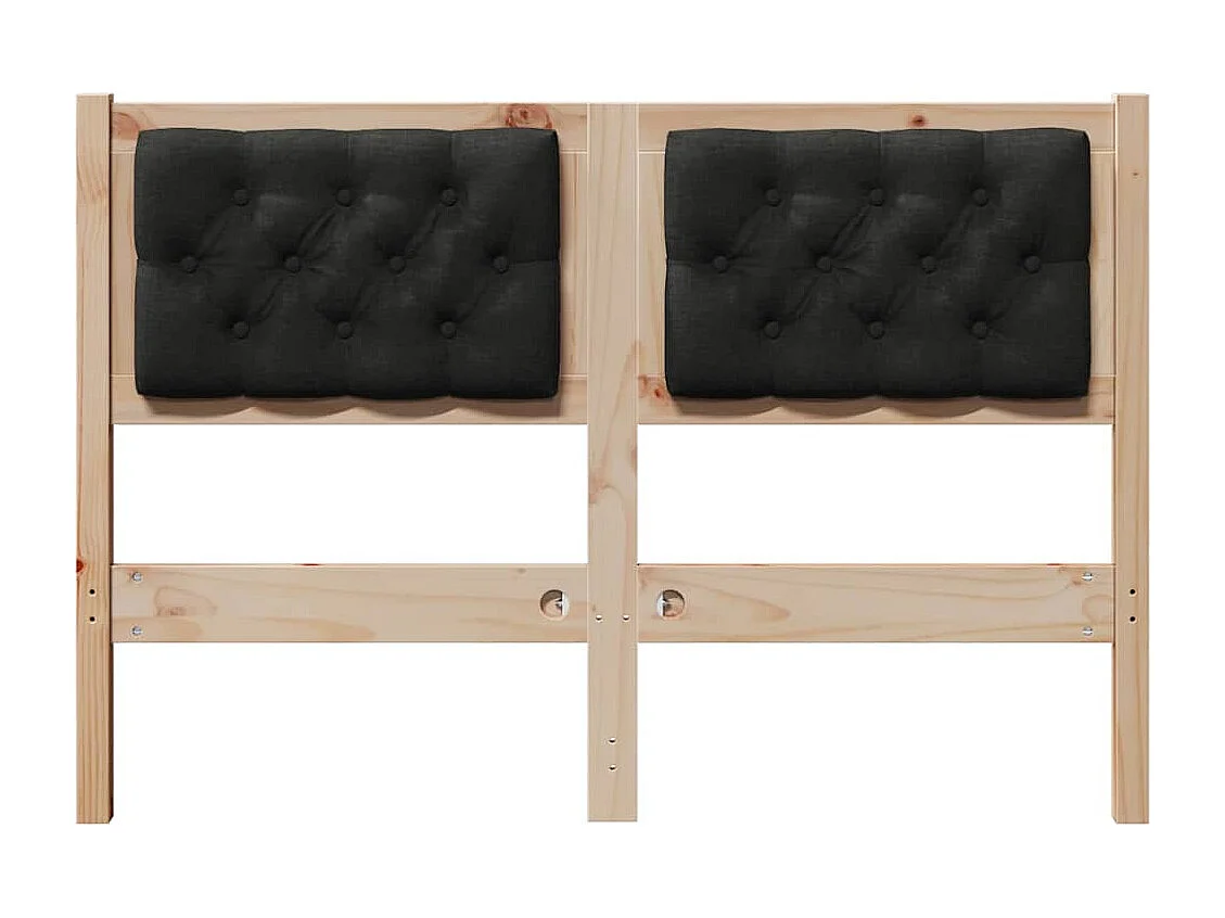 Cabecero Otro Marrón y negro 135 cm Madera maciza de pino