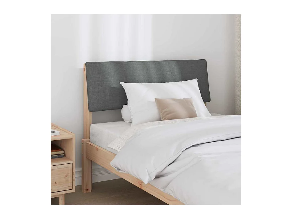 Cabecero tapizado Gris oscuro 100 cm Madera de pino macizo
