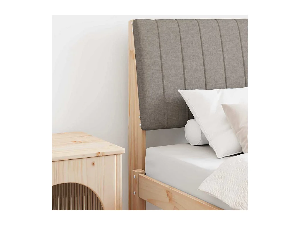 Cabecero tapizado Taupé 80 cm Madera de pino macizo