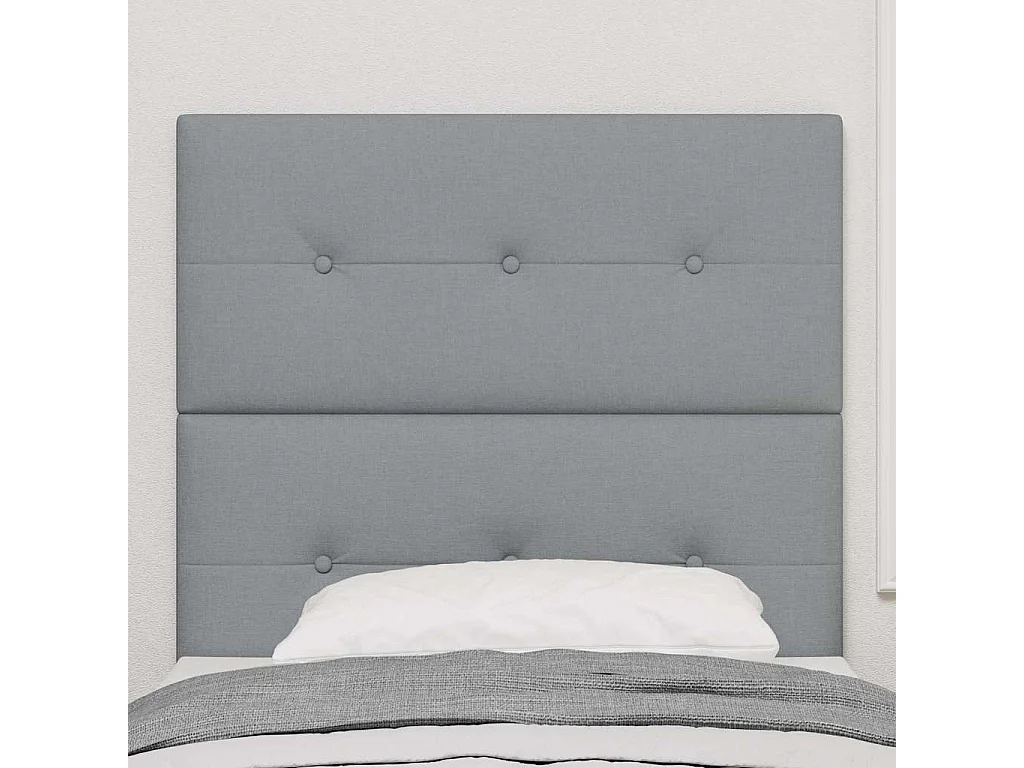 Tête de Lit LED avec des lumières à LED Gris clair 90 cm tissu