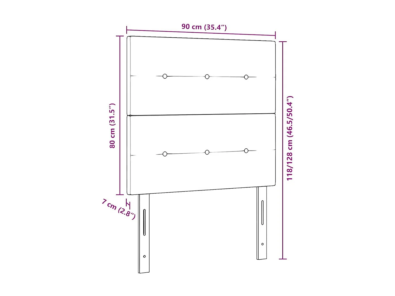 Tête de Lit LED avec des lumières à LED Gris clair 90 cm tissu