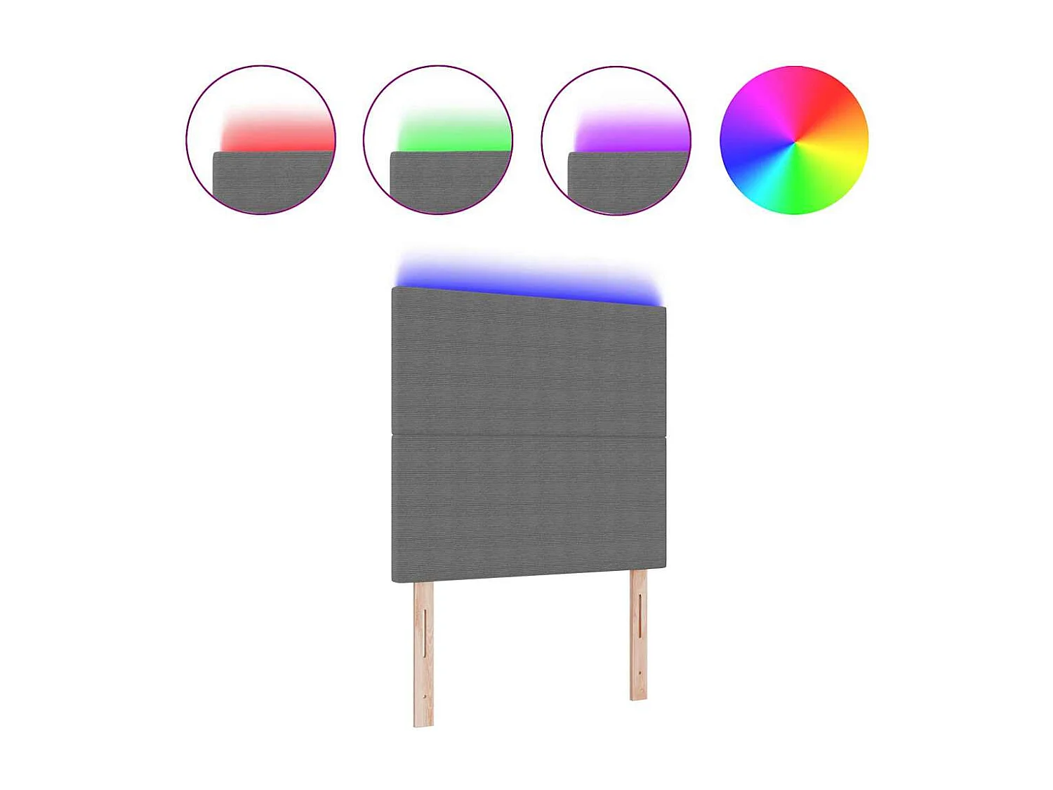 Tête de lit LED avec des lumières à LED Gris clair 90 cm tissu