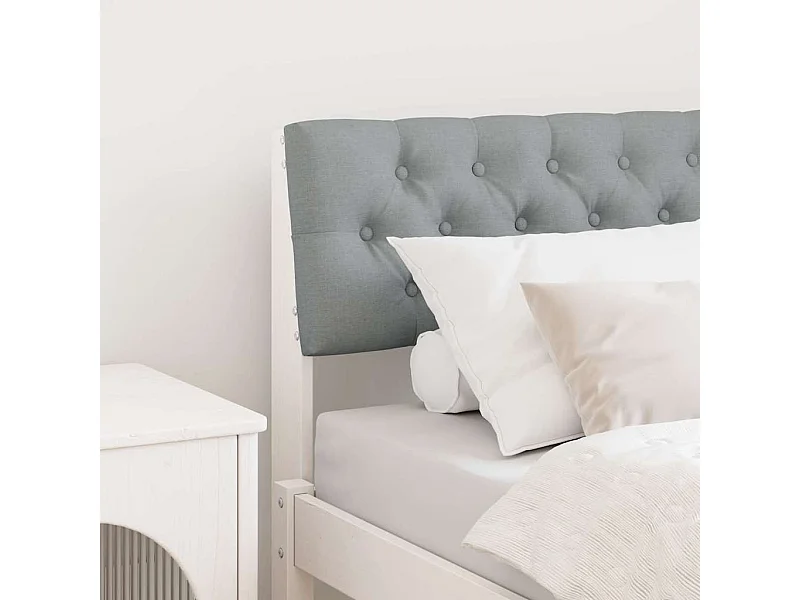 Tête de lit capitonnée Gris clair 80 cm Pin massif