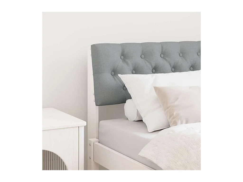 Cabecero tapizado Gris Claro 80 cm Madera de pino macizo