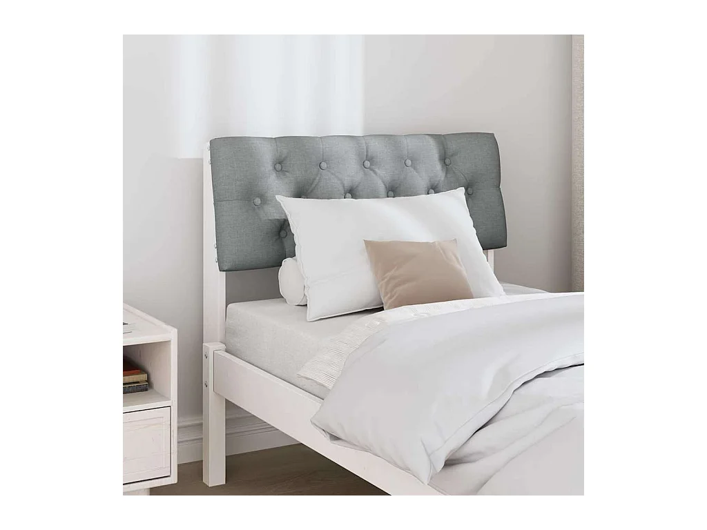 Cabecero tapizado Gris Claro 80 cm Madera de pino macizo