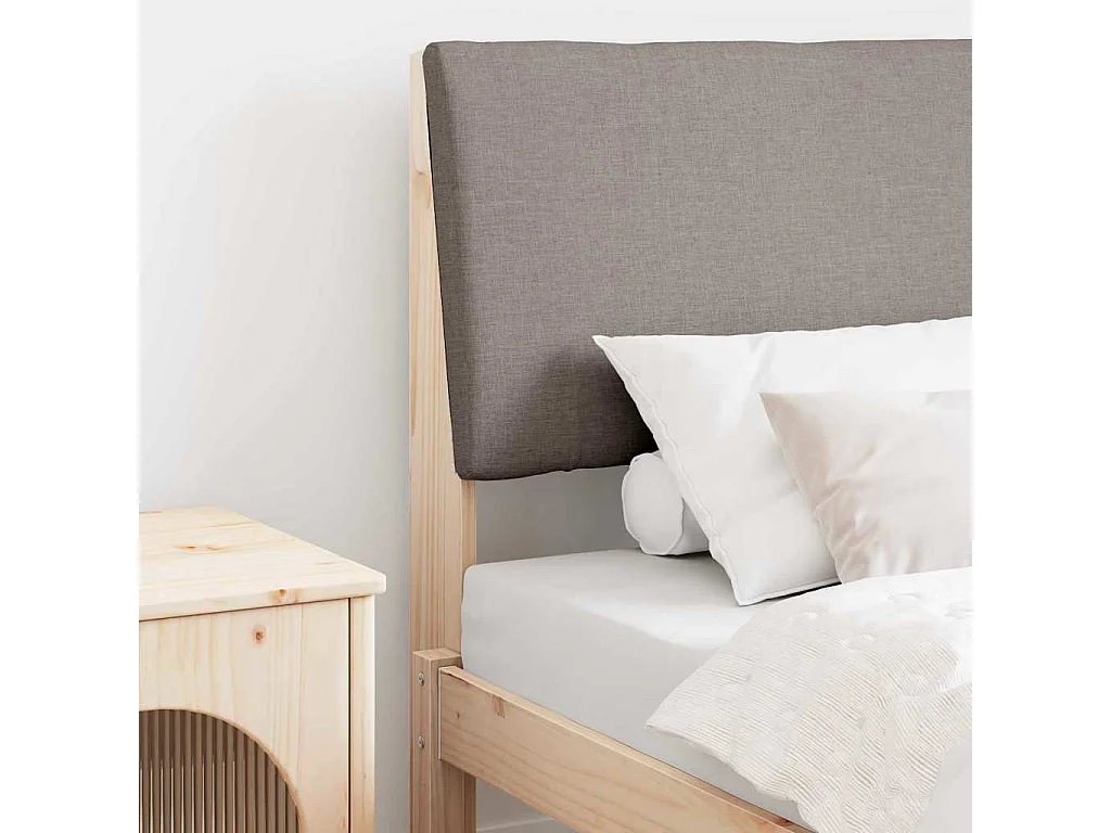 Tête de lit capitonnée Taupe 75 cm Pin massif