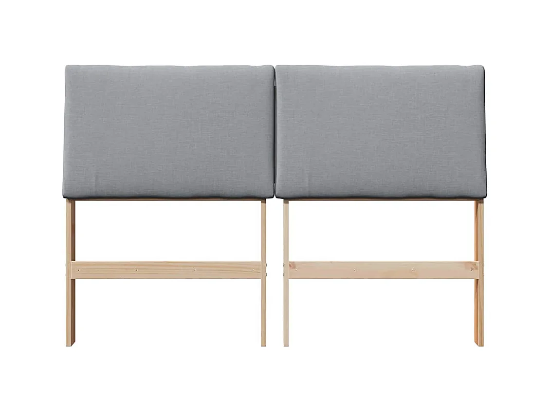 Tête de lit capitonnée Gris clair 140 cm Pin massif