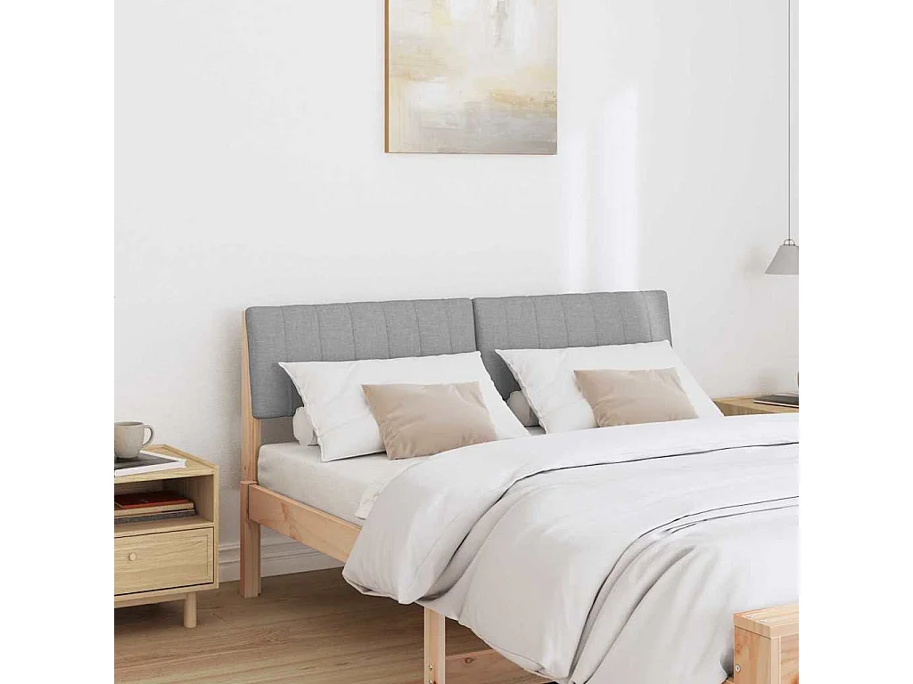 Cabeceira estofada Cinzento-claro 140 cm