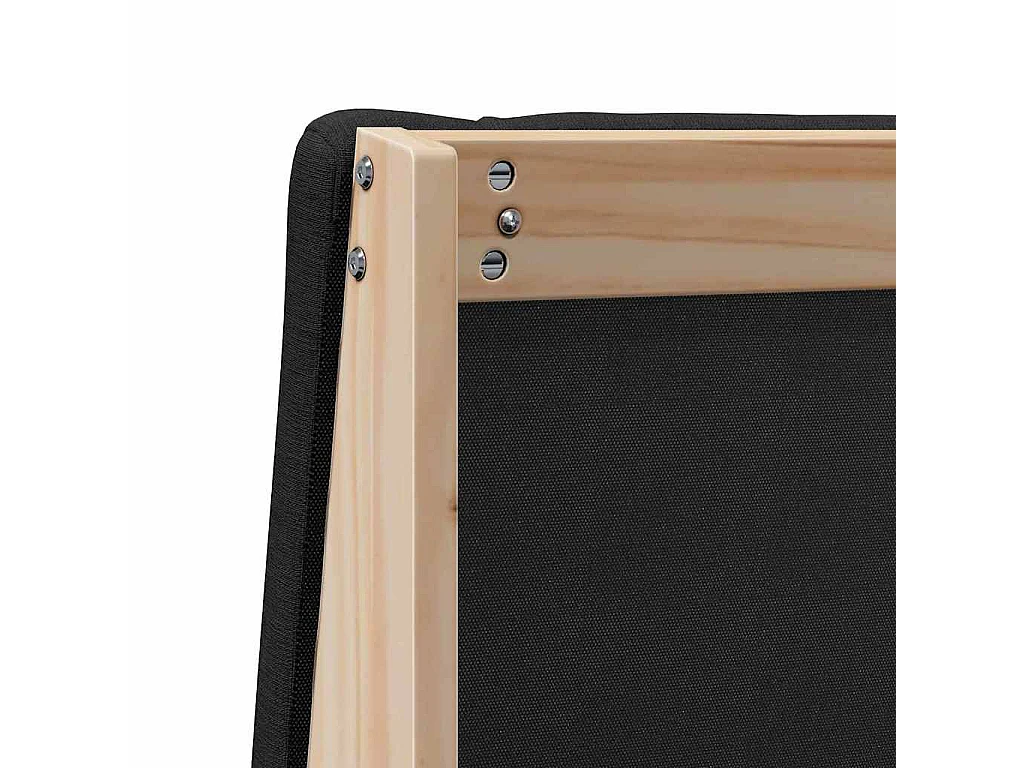 Cabecero tapizado Negro 200 cm Madera de pino macizo