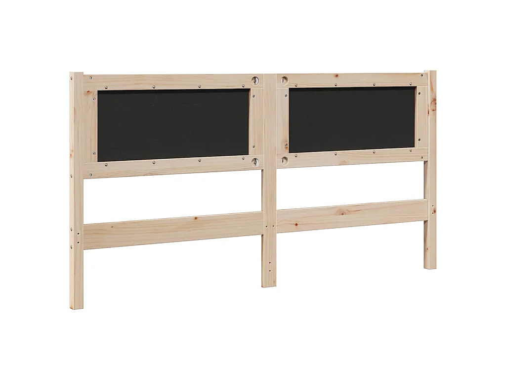 Cabecero tapizado Marrón 160 cm Madera de Pino Sólido y Tela