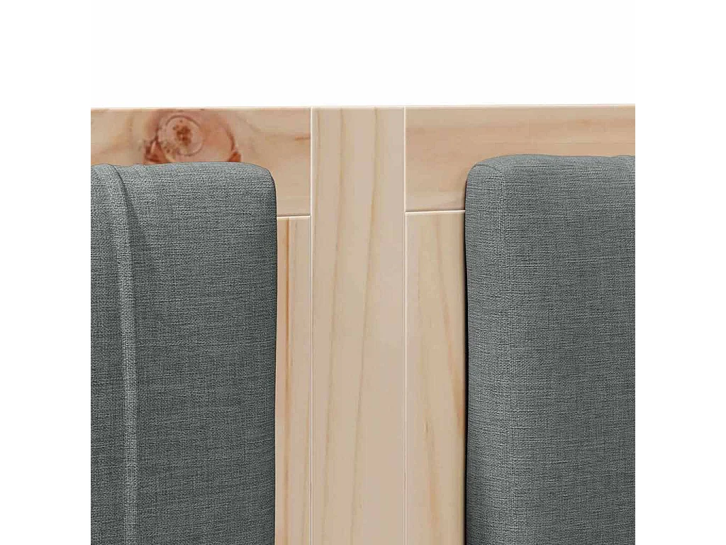 Cabecero tapizado Marrón 160 cm Madera de Pino Sólido y Tela