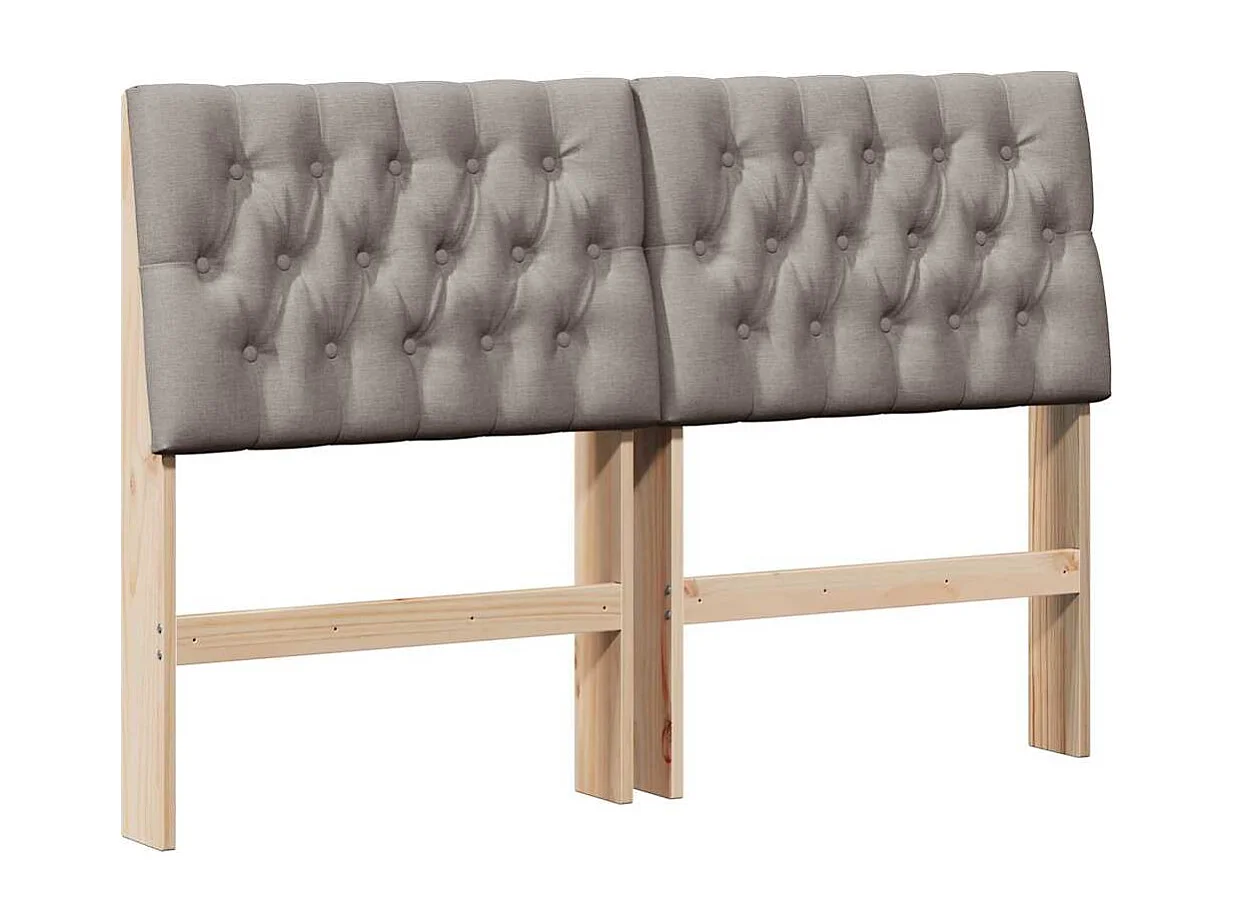 Gestoffeerd hoofdbord Taupe 160 cm Massief grenenhout