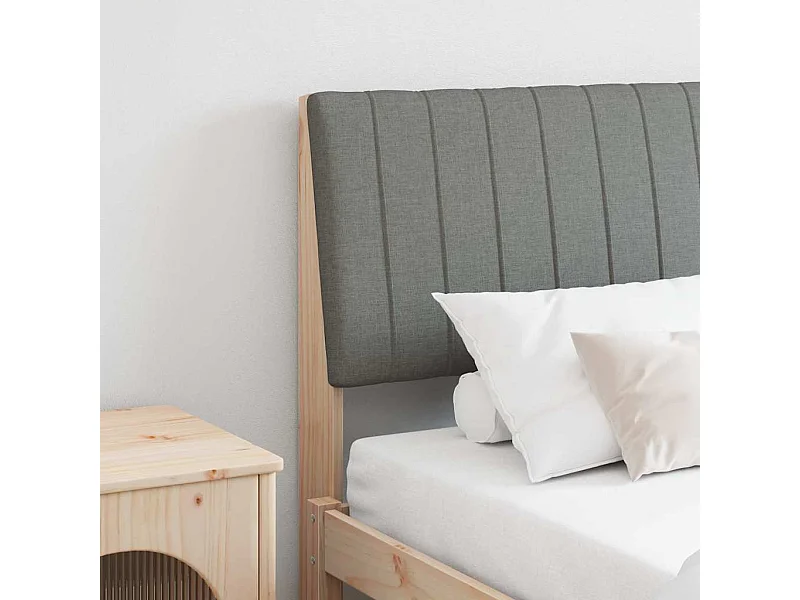 Cabecero tapizado Gris oscuro 200 cm Madera de pino macizo