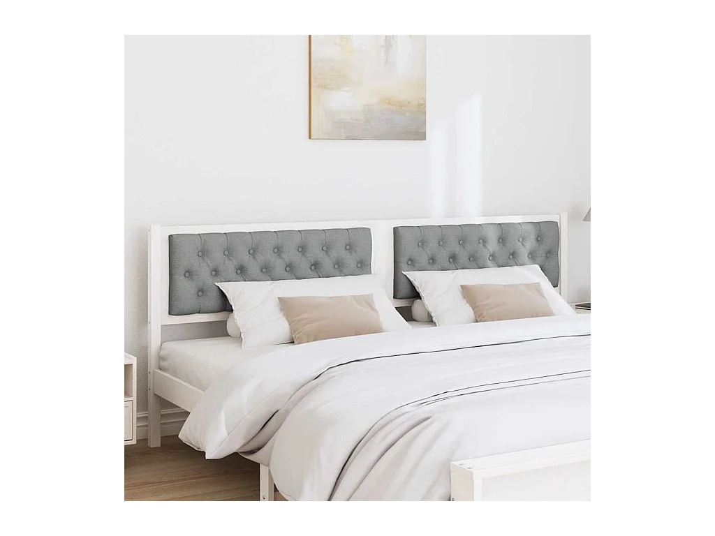 Tête de lit Autre Blanc et gris clair 200 cm Bois massif en pin