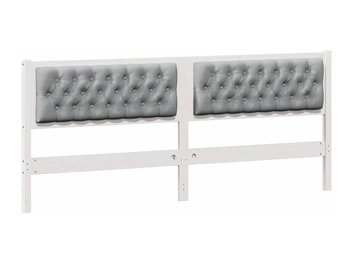 Tête de lit Autre Blanc et gris clair 200 cm Bois massif en pin