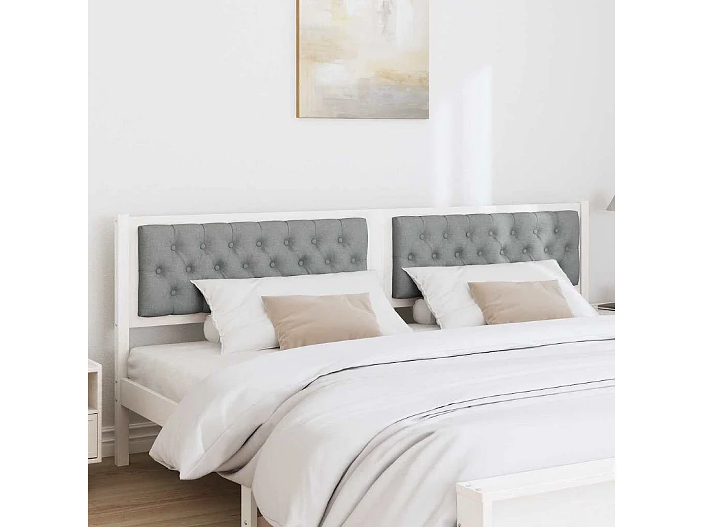 Tête de lit Autre Blanc et gris clair 200 cm Bois massif en pin