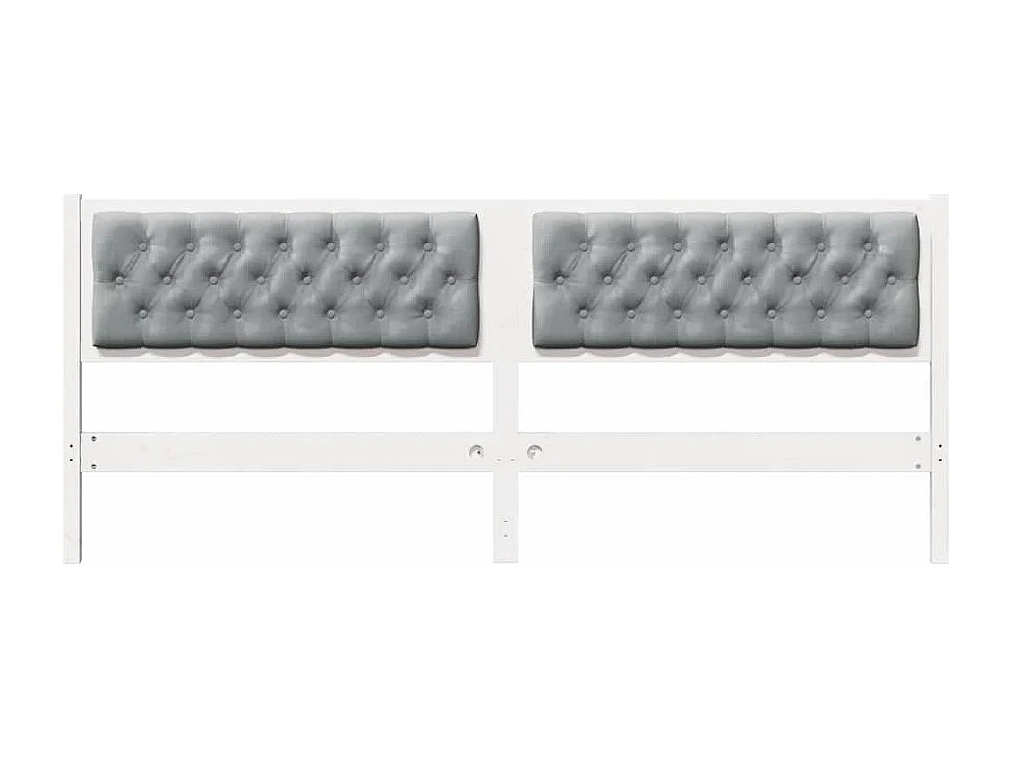 Tête de lit Autre Blanc et gris clair 200 cm Bois massif en pin