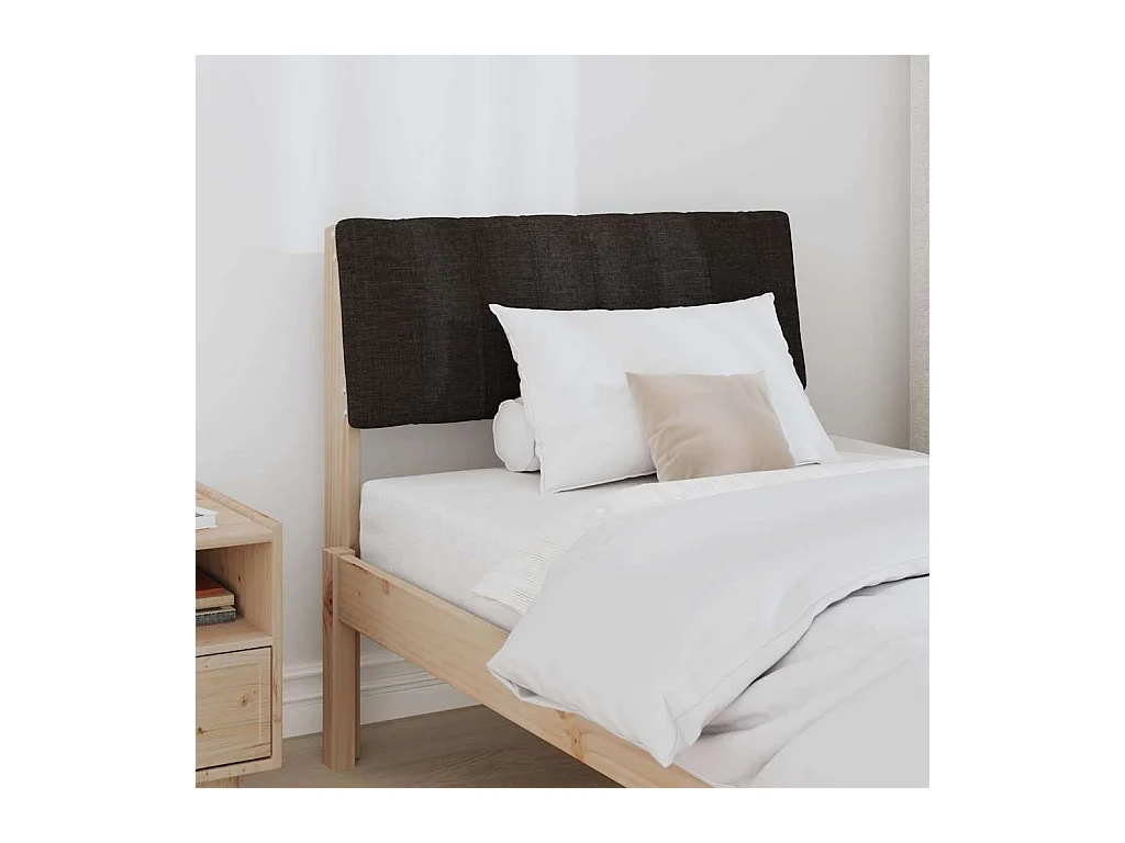 Cabeceira estofada Preto 80 cm Madeira de Pinheiro Sólida