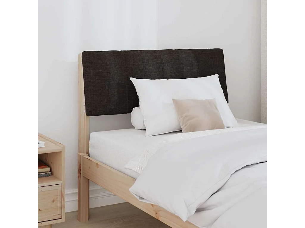 Cabecero tapizado Negro 80 cm Madera de pino macizo