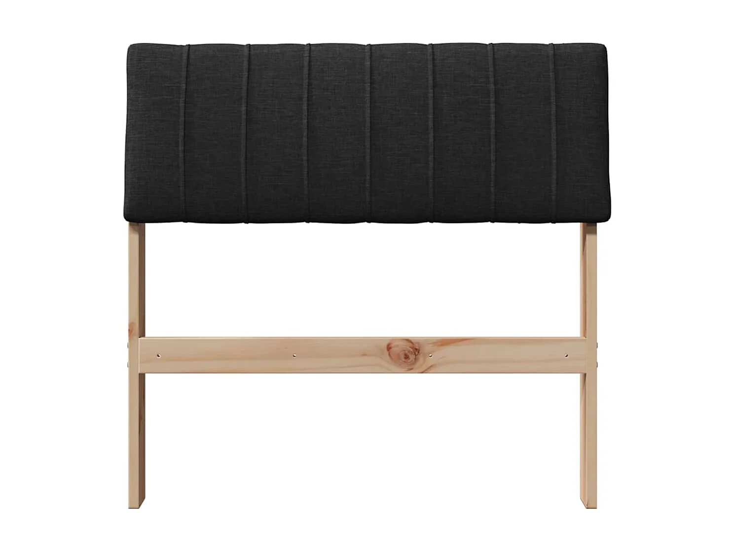 Cabecero tapizado Negro 80 cm Madera de pino macizo