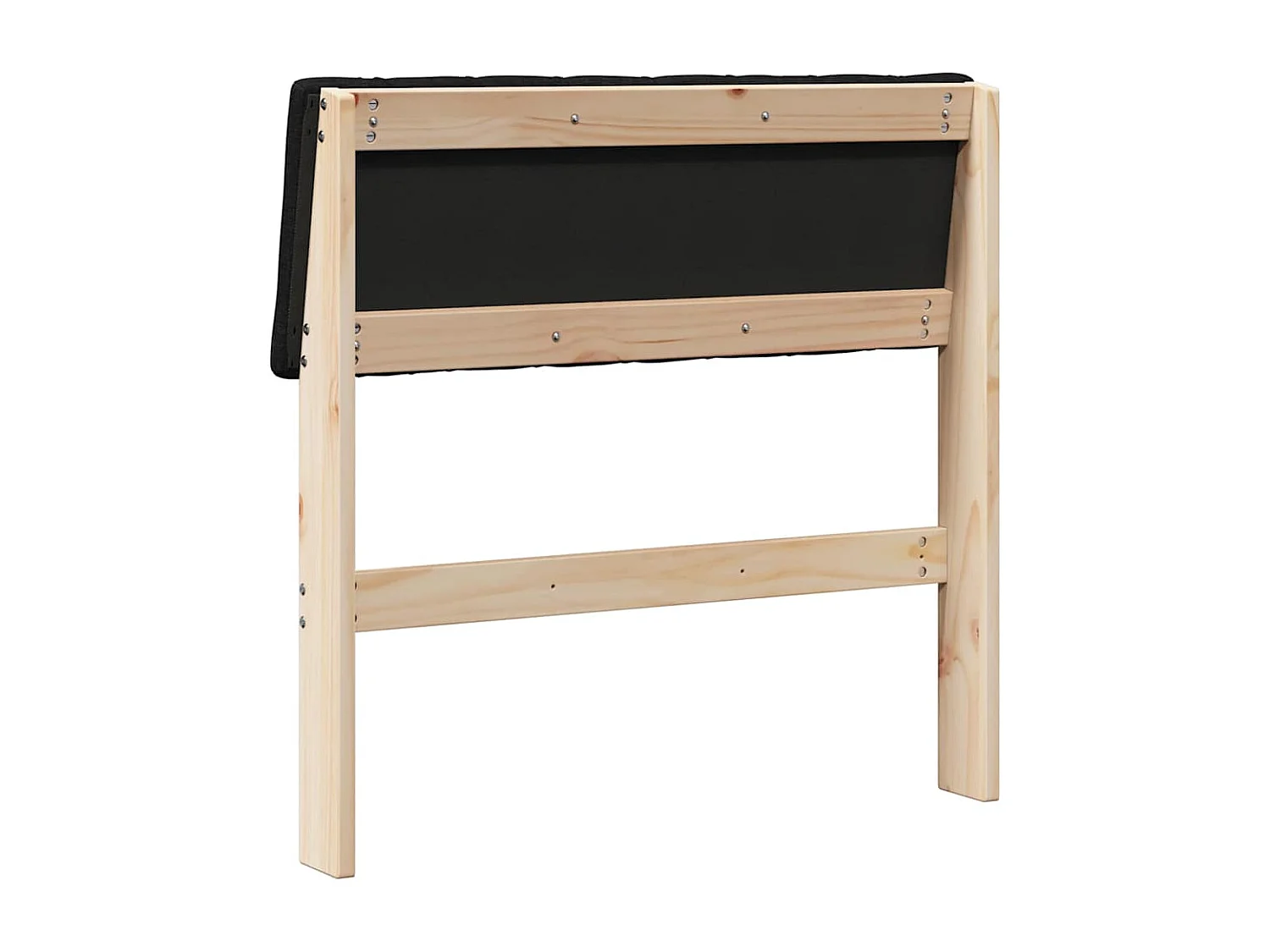 Cabecero tapizado Negro 80 cm Madera de pino macizo