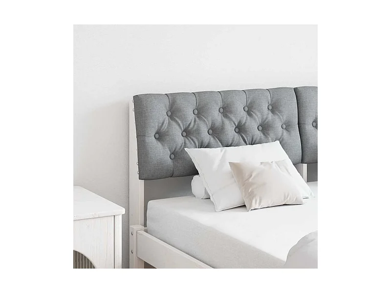 Tête de lit capitonnée Gris clair 150 cm Pin massif