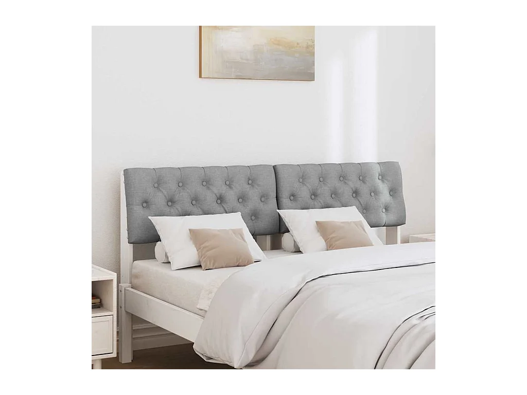 Cabecero tapizado Gris Claro 150 cm Madera de pino macizo