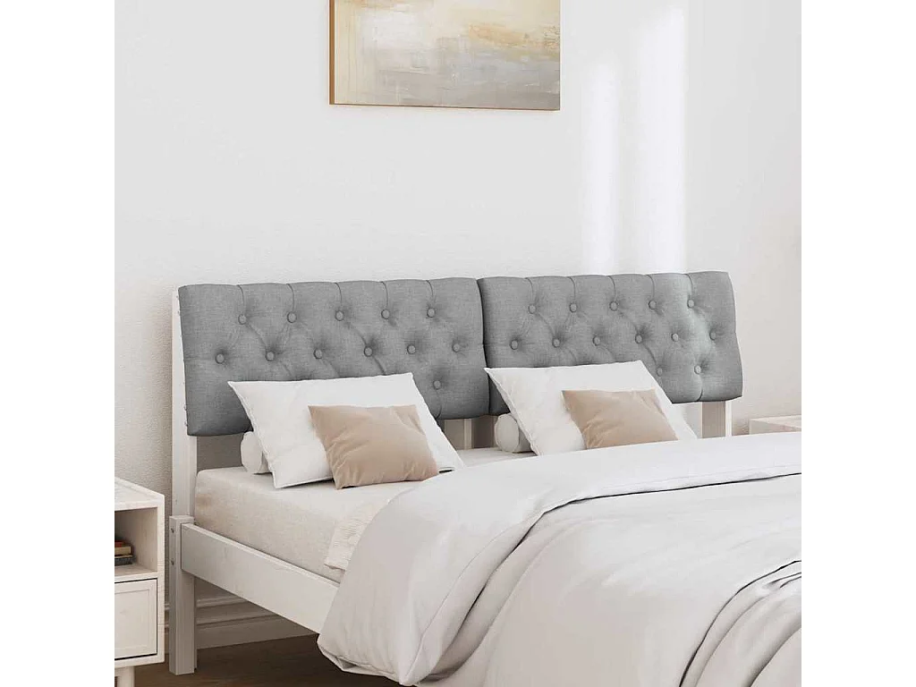 Cabeceira estofada Cinzento-claro 150 cm