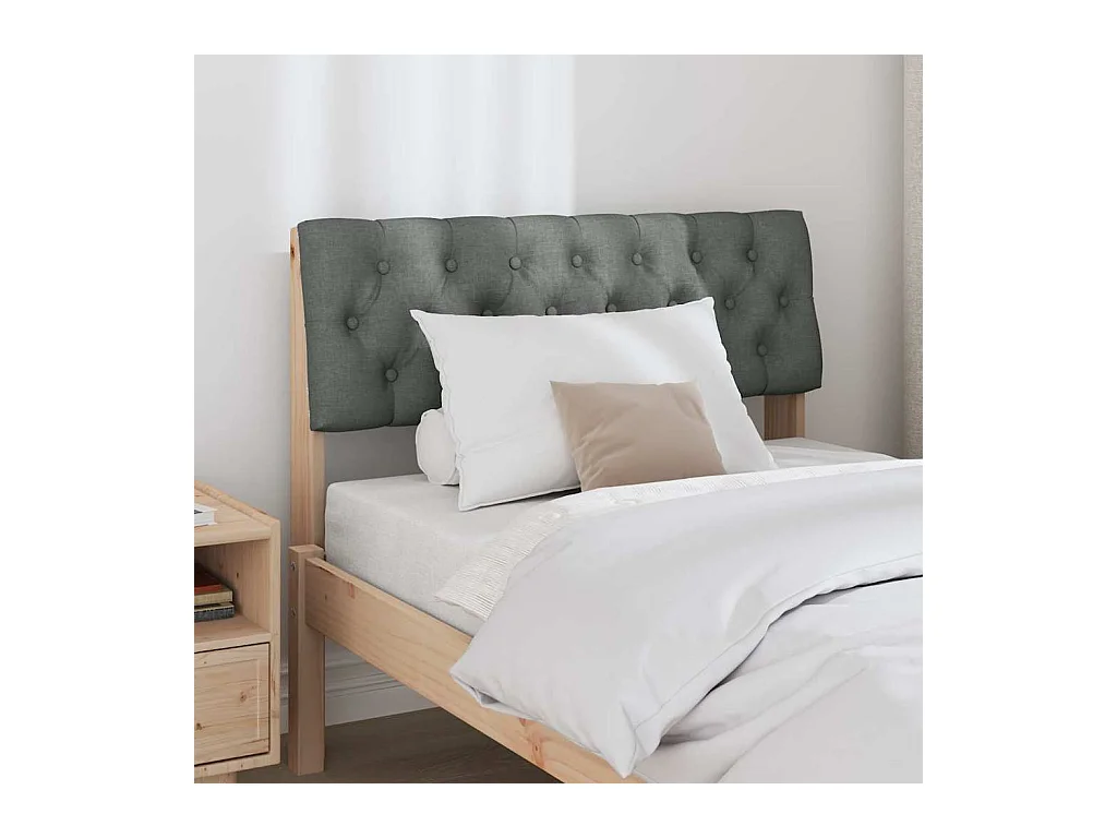 Cabeceira estofada Cinza Escuro 90 cm